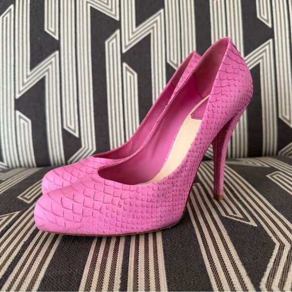Dior Pink Python Leather Pumps Size 37.5/7/7.5 - Picture 6 of 12